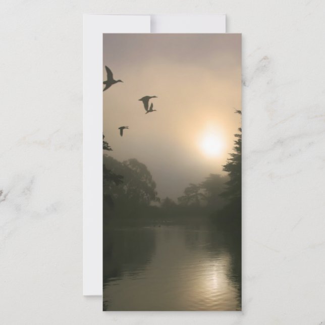 Flying Mallards and Morning Fog (Devant)