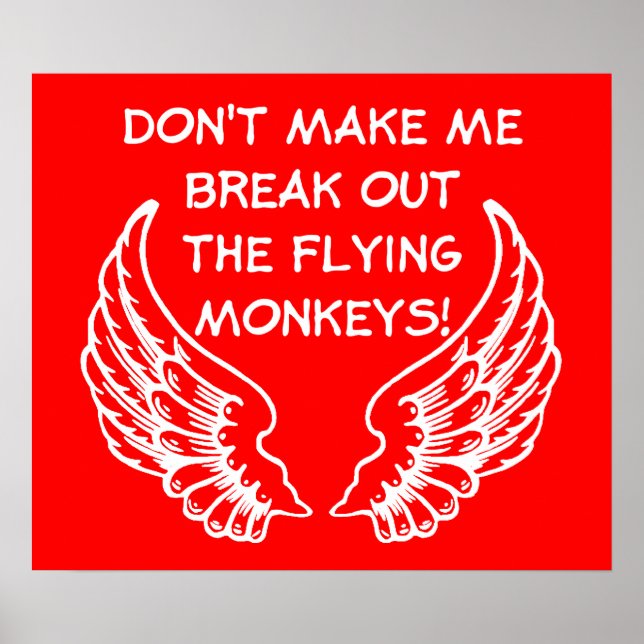 Flying Monkeys Funny Poster Humour (Devant)