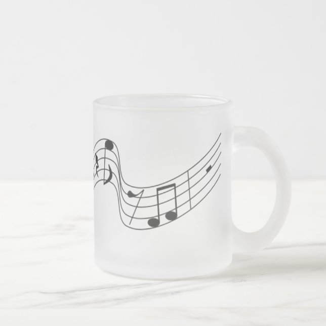 Flying Musical Score Frosted Glass Mug (Droit)