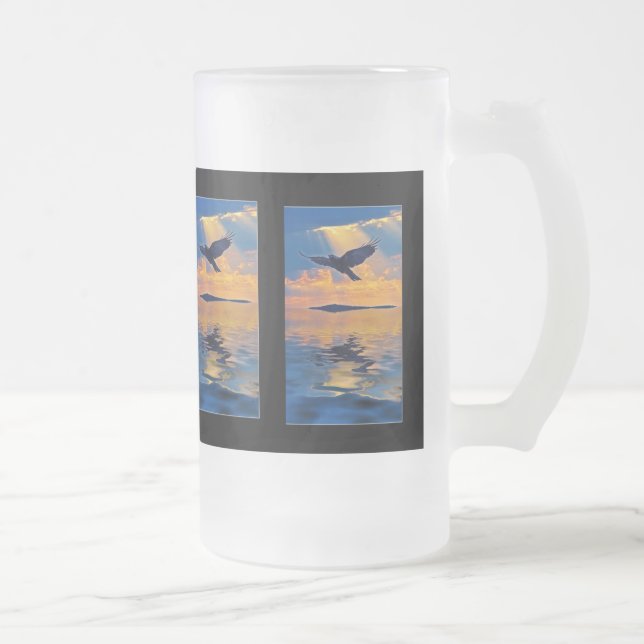 Flying Mystical Raven at Sunset Gift Mug Series (Droit)