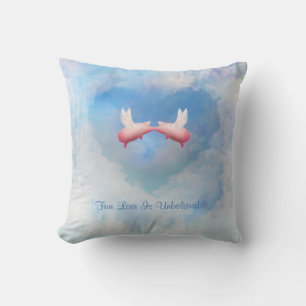 Flying Pigs Kiss-True L'Amour Est Un Coussin incro