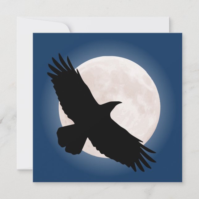 Flying raven avec la lune derrière elle (Devant)
