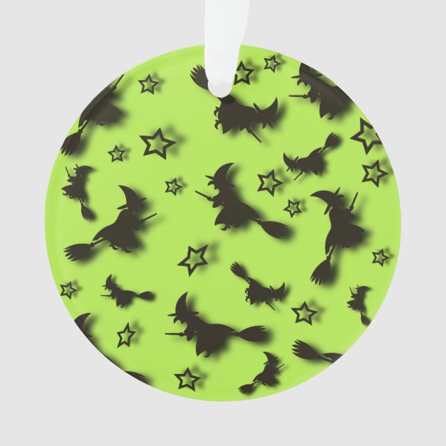 Flying witch among stars at Halloween night 3D  (devant)