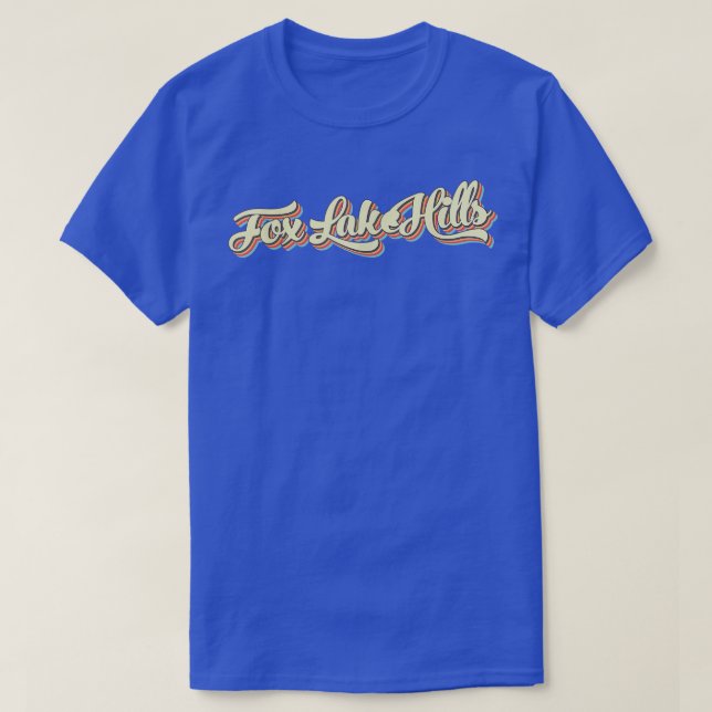 Fo Lake Hills Tshirt Retro Art Baseball Font Vinta (Design devant)