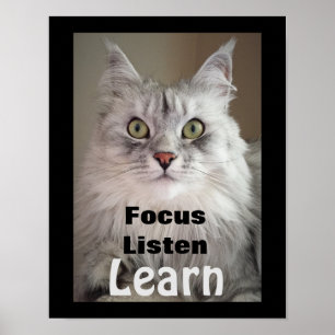 Focus. Écoute. Apprenez. Poster en classe