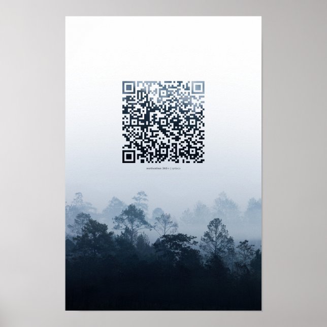 Foggy forest - Poster du code QR motivationnel quo (Devant)