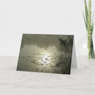Foggy jour au-dessus du lac - carte de voeux