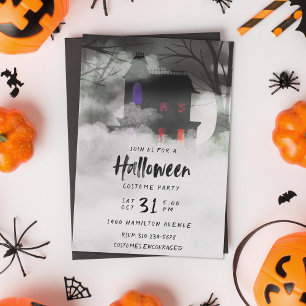 Foggy Mansion Halloween Fête Invitation