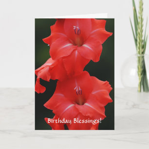Foi Belle Fleurs Rouges Carte Anniversaire