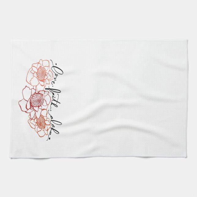 Foi d'amour et Aloha serviette de cuisine (Horizontal)