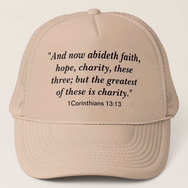 Foi, Espoir, Casquette de charité (Devant)