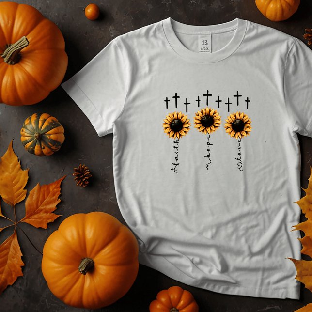 Foi, Espoir, T-shirt Tournesol Amour (Faith, Hope, Love :))