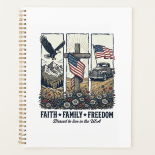 Foi Famille Liberté Aigle Patriotique Vintage