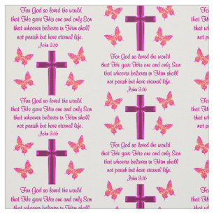 FOI FILLED CROSS ET BUTTERFLY JOHN 3:16 TISSU
