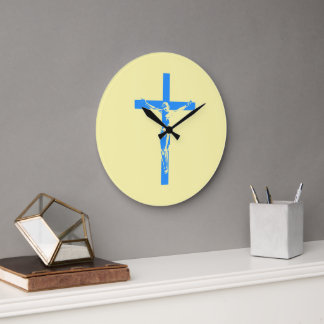 "Foi intemporelle : Horloge murale avec Croix de J