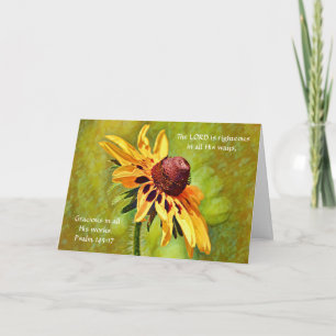 Foi Jaune Fleur sauvage Carte de prière