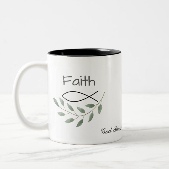 Foi personnalisée Leaf God Bless You Mug Cup (Gauche)