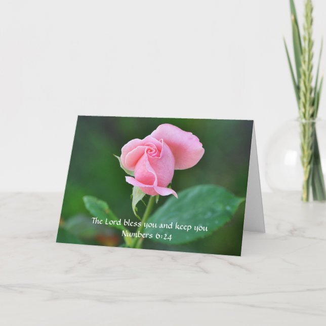 Foi Rose Bible Verse Carte Anniversaire (Devant)