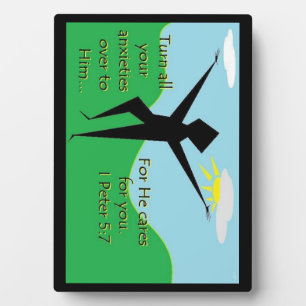 Foi série 1er Pierre 5:7 Écriture Art Plaque