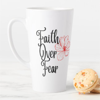 Foi sur la peur Glossy Inspirational Tea Latte Mug