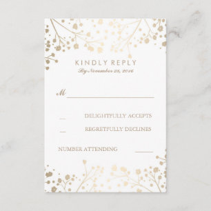 Foil Baby's Breath Wedding Cartes RSVP