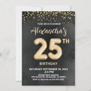 Foil Balloon Invitation 25e anniversaire