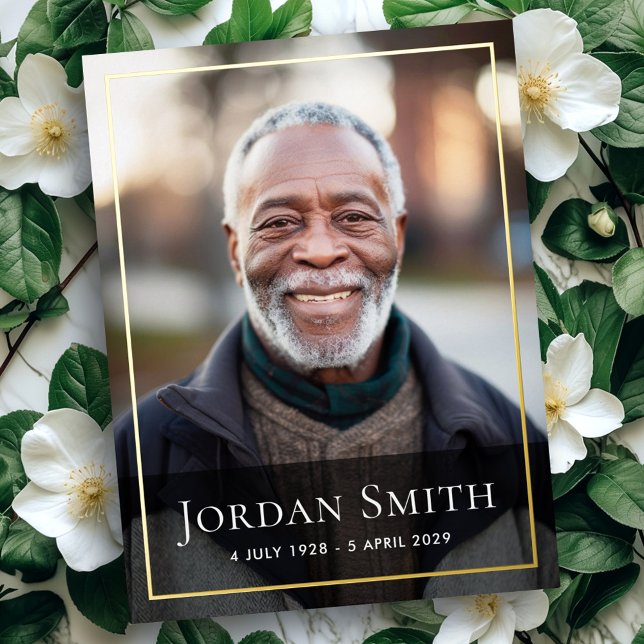 Foil bordure élégante photo carte de remerciements (Foil border elegant photo sympathy thank you card)