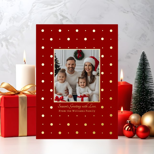 Foil Cartes de Noël Famille Modèle 2 Photos (Créateur téléchargé)