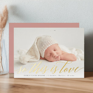 Foil Donc Voici Love Photo Faire-part de naissance