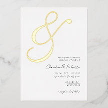 (Foil '&') Élégante invitation de mariage minimali