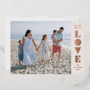 Foil Geo Love Valentine's Day Carte photo - Rouge