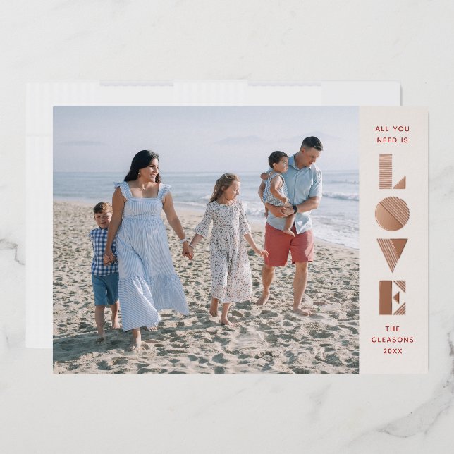 Foil Geo Love Valentine's Day Carte photo - Rouge (Enveloppe)