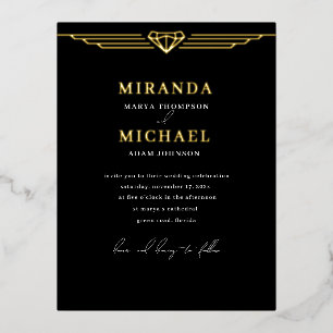 Foil Mariage Black Modern Invitation