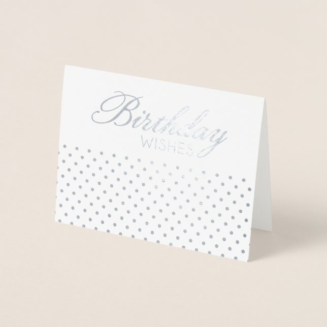 Foil Polkadot Carte de voeux d'anniversaire (Devant)