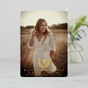 Foil RN Caduceus Graduation Faire-part photo