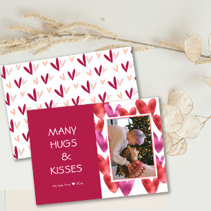 Foil Rouge rose Motif de coeur Valentine Carte pho