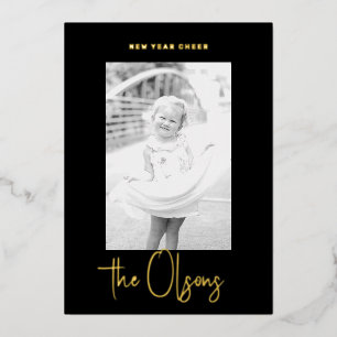 Foil Signature Cheval Noir Carte photo du Nouvel A