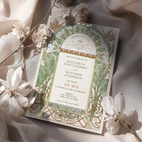 Foil Strelitzia Mariage Invitations Nouveau Mucha