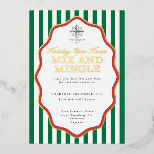 Foil Stripe Wavy Business Fête Invitation