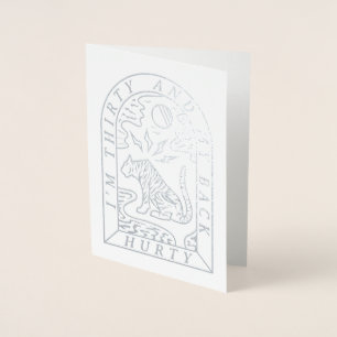 Foil Tiger Back Hurty Funny 30e Anniversaire Carte