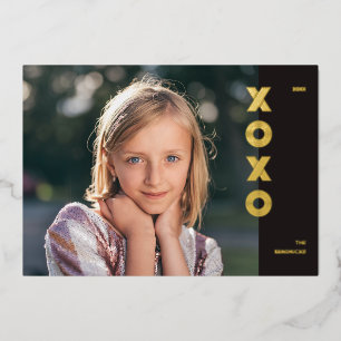 Foil XOXO Valentin Carte photo - Noir