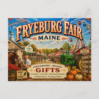 Foire de Fryeburg Maine Carte Postale Nostalgique