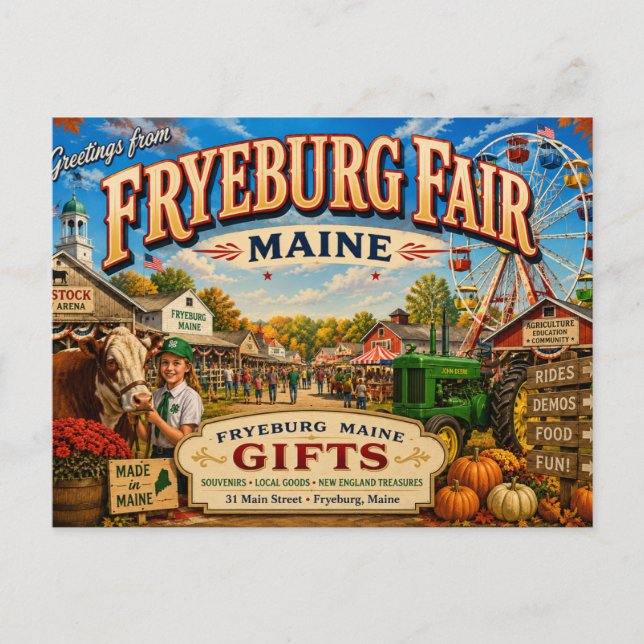 Foire de Fryeburg Maine Carte Postale Nostalgique (Devant)