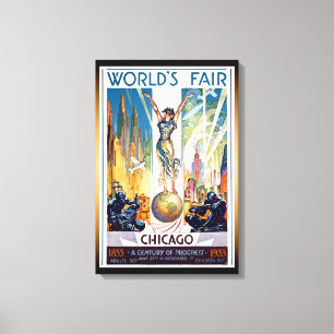 Foire Mondiale de Chicago 1933 - Art Déco Retro Vi