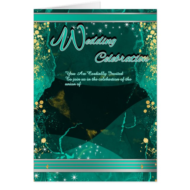 Folded Green & Gold Marble Card (Devant)