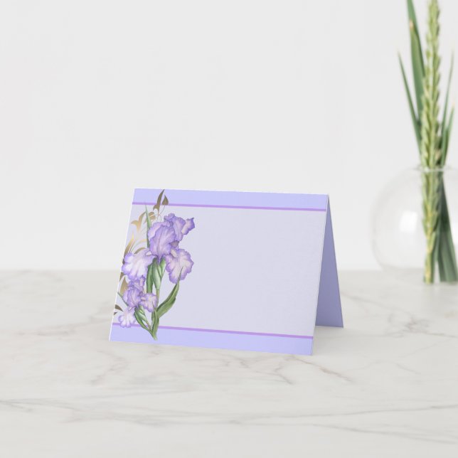 Folded Iris Note Card-Purple Irises-Small (Devant)