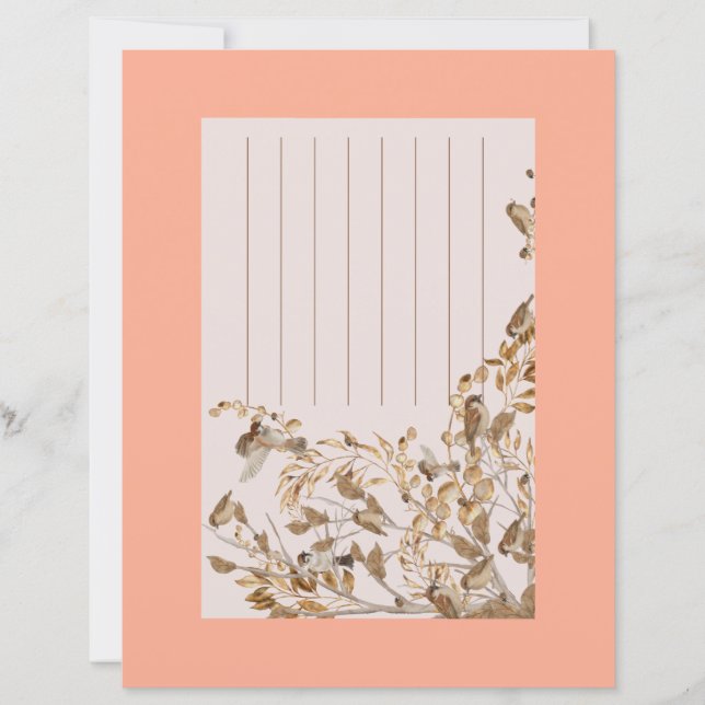 Folha pardais com envelope  (Devant)
