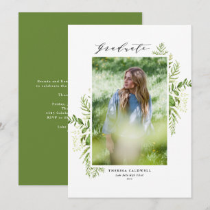 Foliage Aquarelle Photo Verticale Invitation de Di
