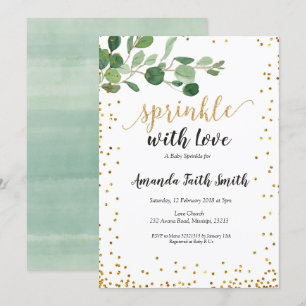 Foliage Baby Sprinkle Card Invitation botanique