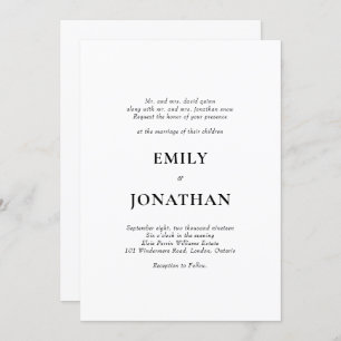 Foliage Classique Faire-part de mariage simple